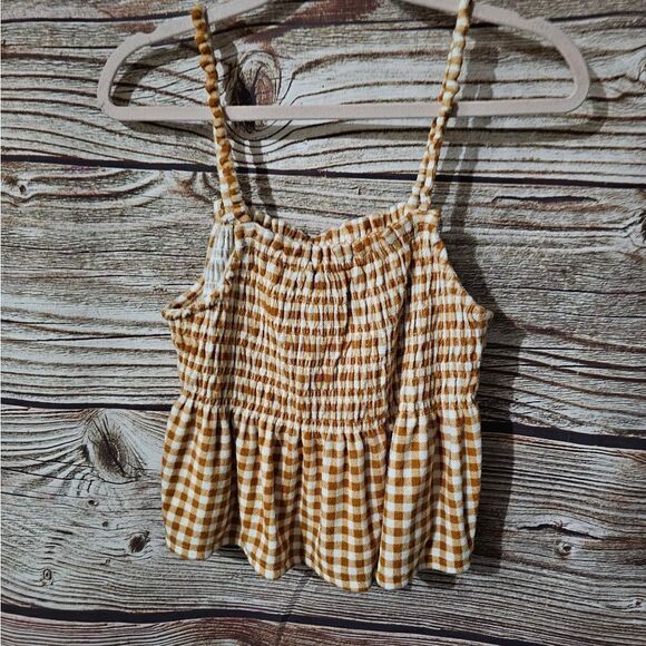 SO Goods for life strappy top women's XL golden brown/white NWT - Picture 1 of 7
